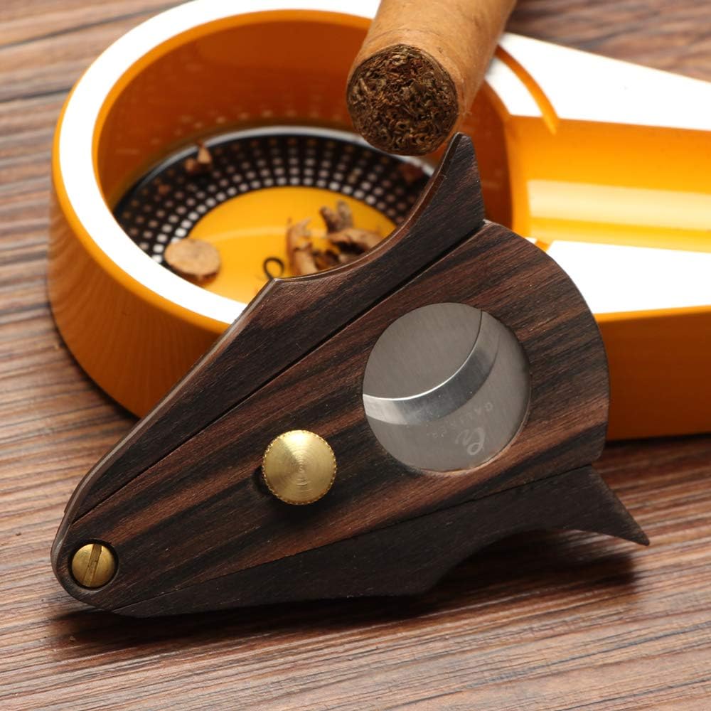 Zebra Wood Locking Cigar Cutter