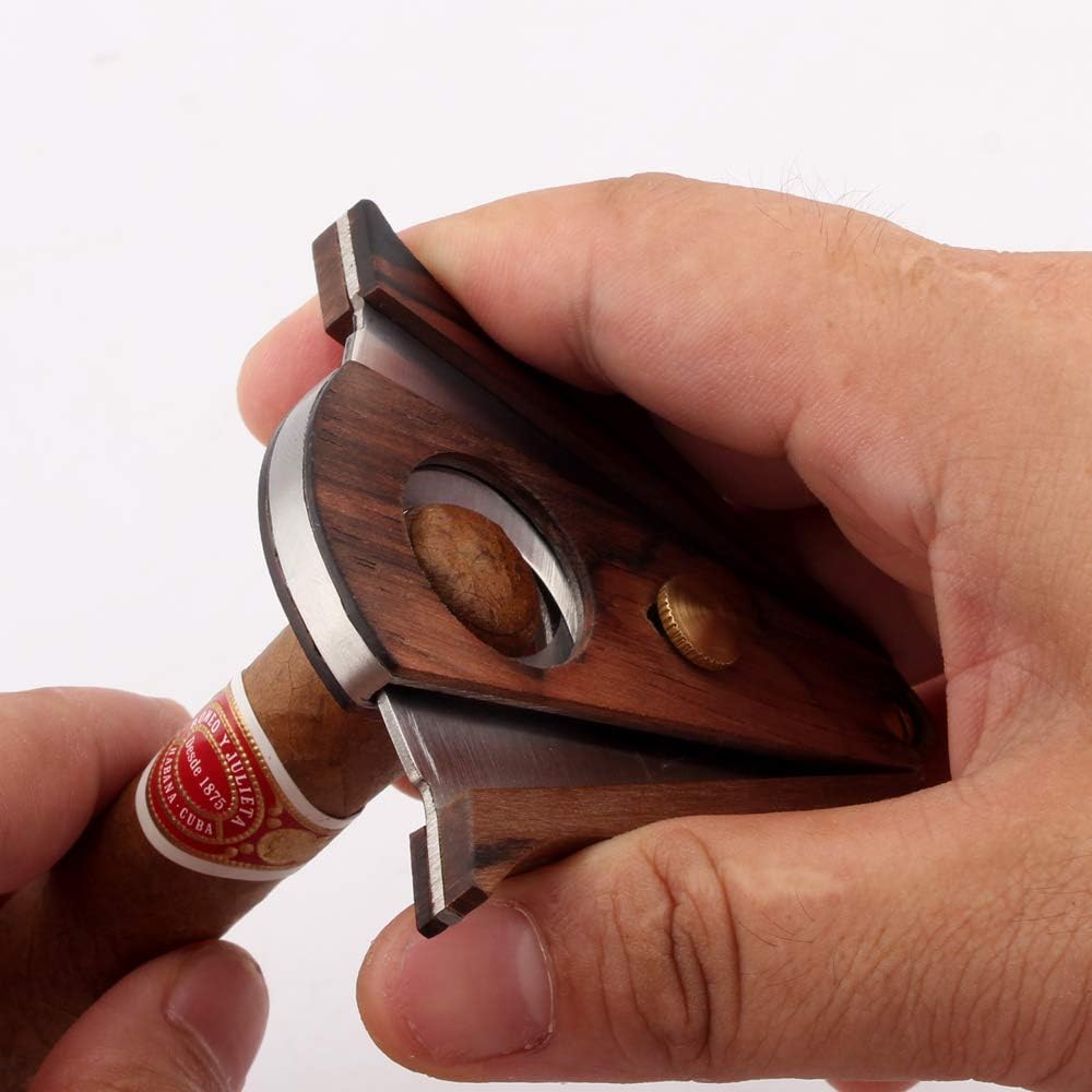 Zebra Wood Locking Cigar Cutter
