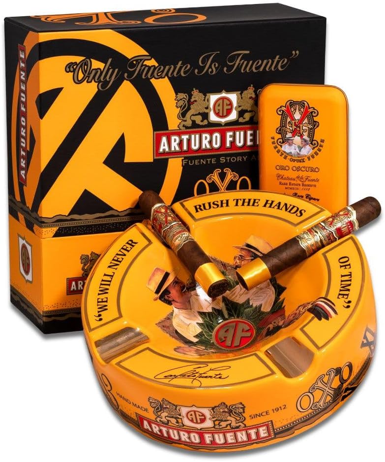 Limited Edition Large 8.75" Arturo Fuente Porcelain Cigar Ashtray Yellow
