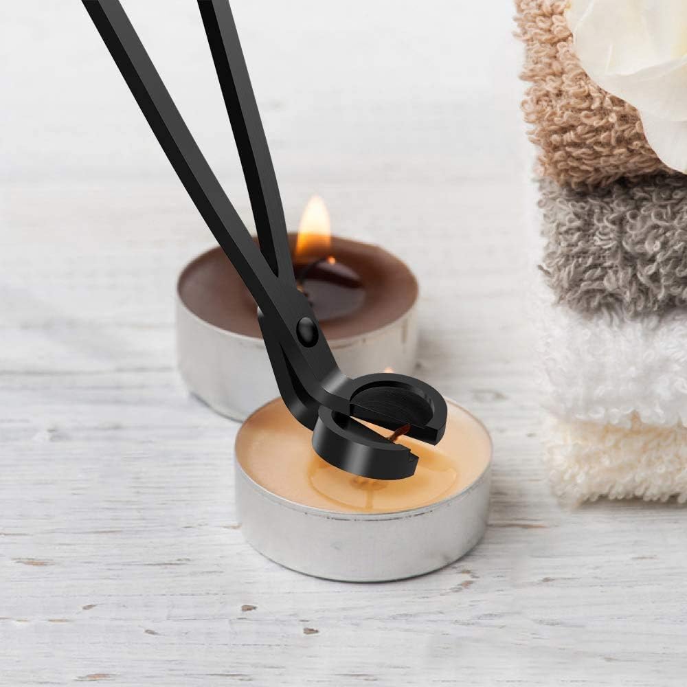 RONXS 3 in 1 Candle Wick Trimmer Set, Snuffer, Dipper, Cutter, Black