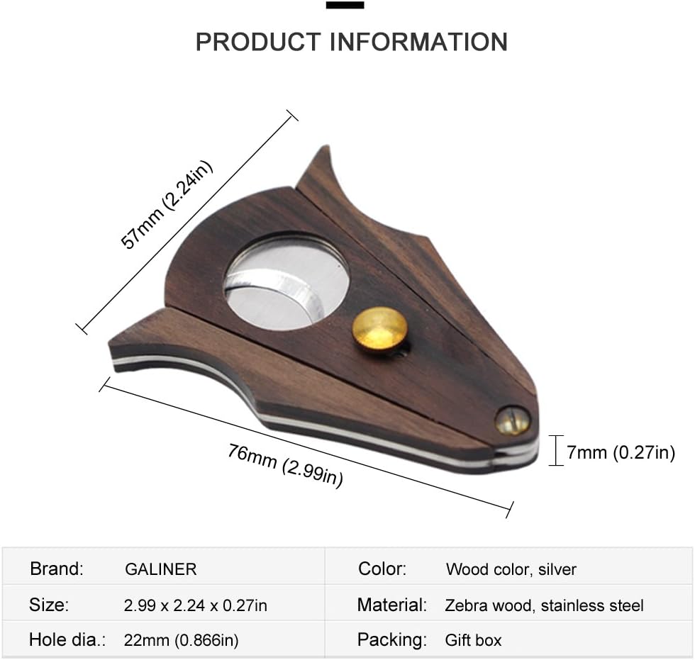 Zebra Wood Locking Cigar Cutter