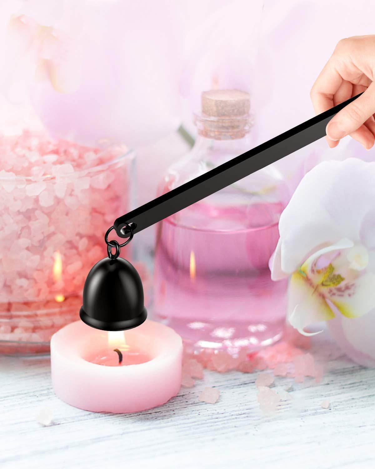 RONXS 3 in 1 Candle Wick Trimmer Set, Snuffer, Dipper, Cutter, Black