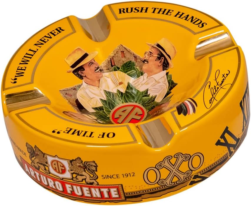 Limited Edition Large 8.75" Arturo Fuente Porcelain Cigar Ashtray Yellow