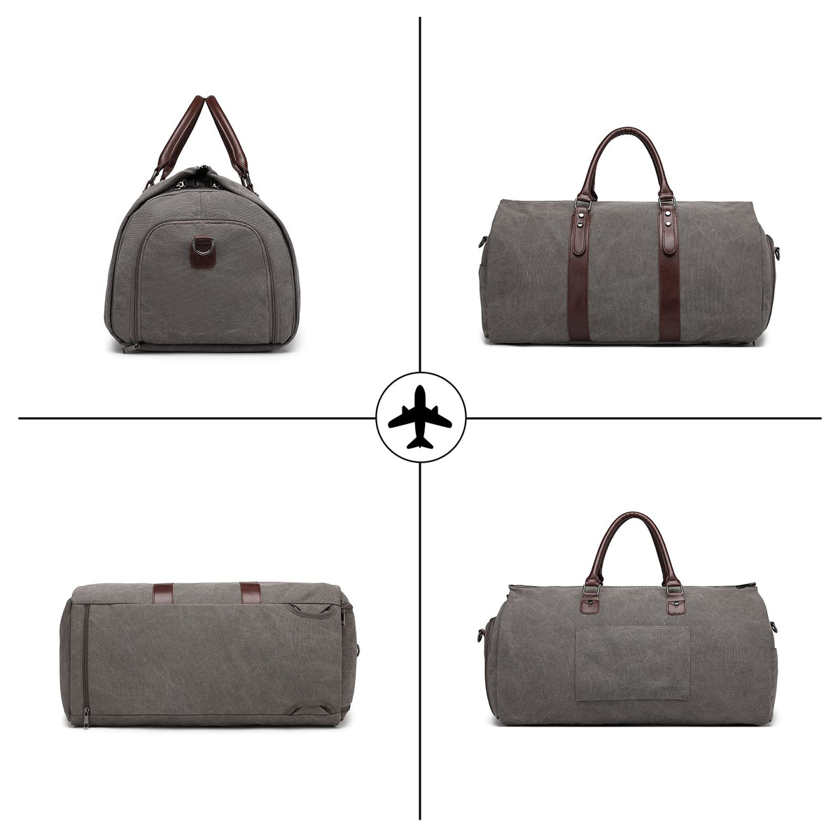 seyfocnia Convertible Travel Garment Bag,Carry on Garment Duffel Bag for Men Women - 2 in 1 Hanging Suitcase Suit Business Travel Bag
