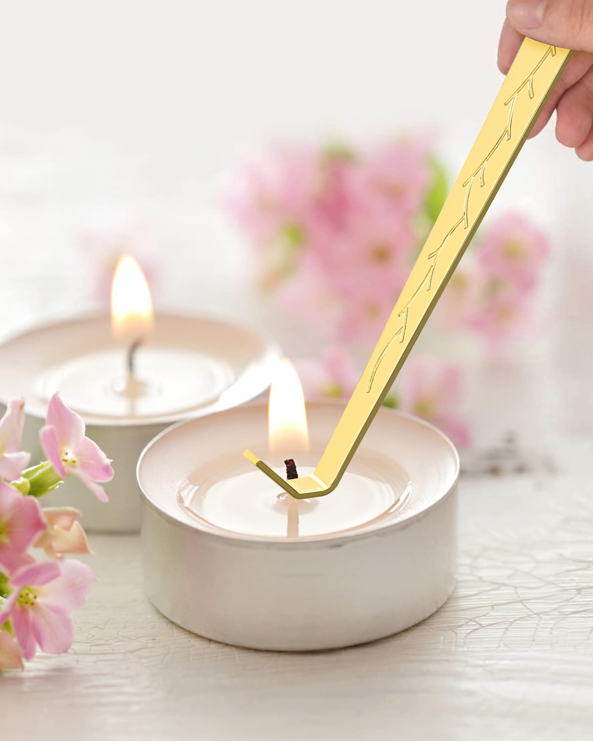 RONXS 3 in 1 Candle Wick Trimmer Set, Snuffer, Dipper, Cutter, Black