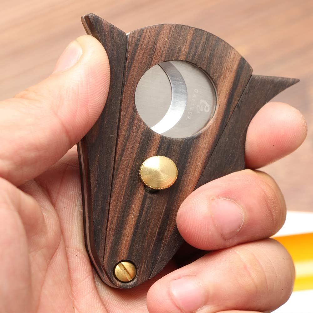 Zebra Wood Locking Cigar Cutter