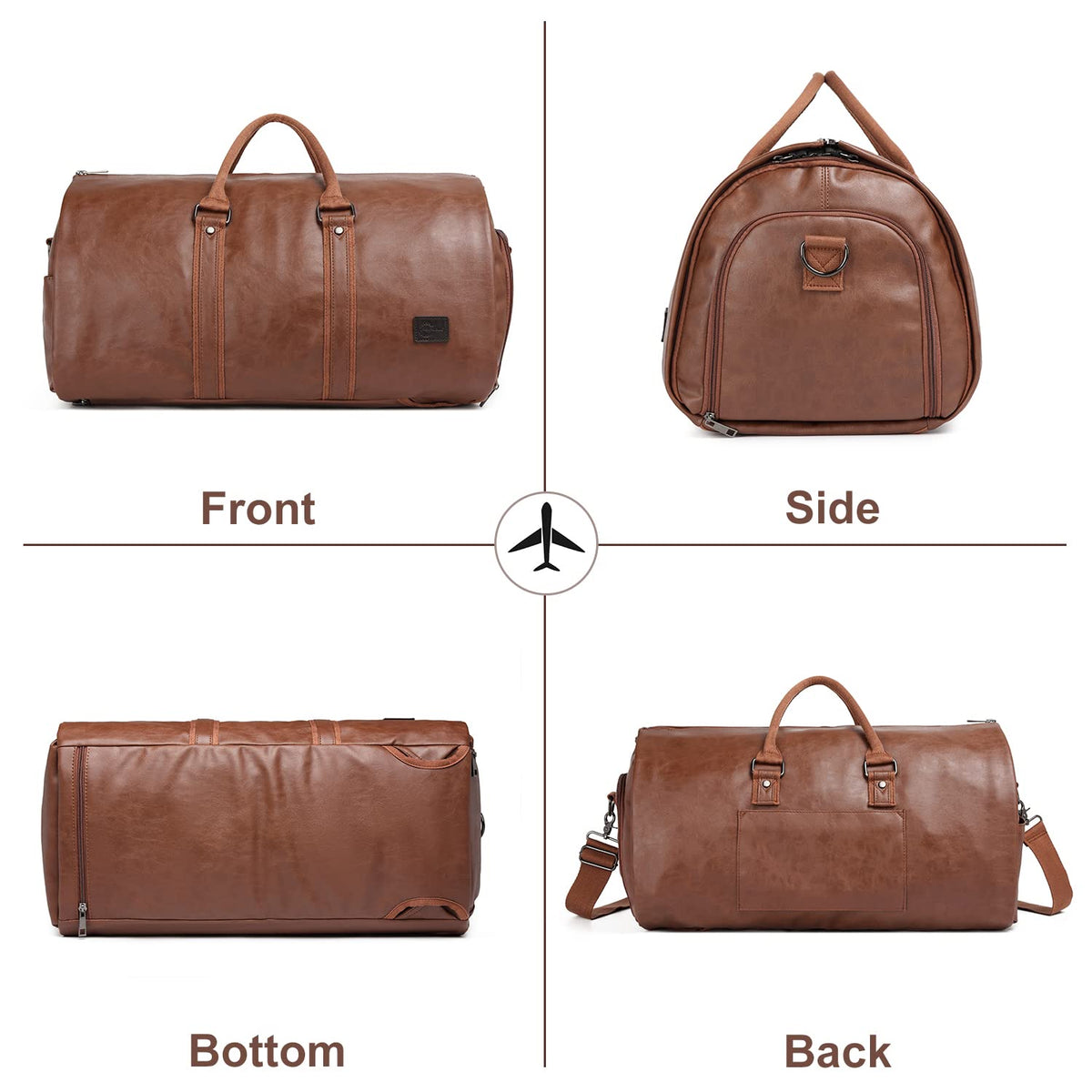 seyfocnia Convertible Travel Garment Bag,Carry on Garment Duffel Bag for Men Women - 2 in 1 Hanging Suitcase Suit Business Travel Bag