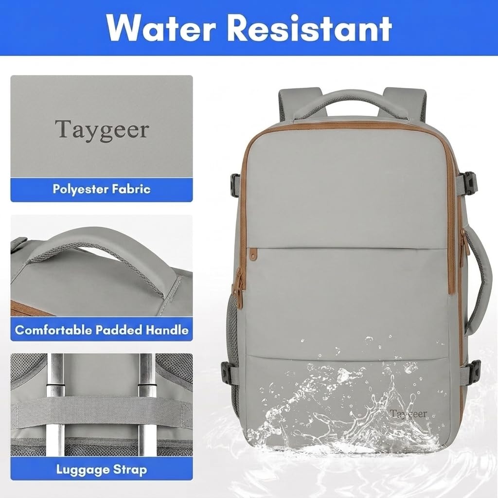 Taygeer Travel Laptop Backpack for Men, Airplane Approved Travel Backpack