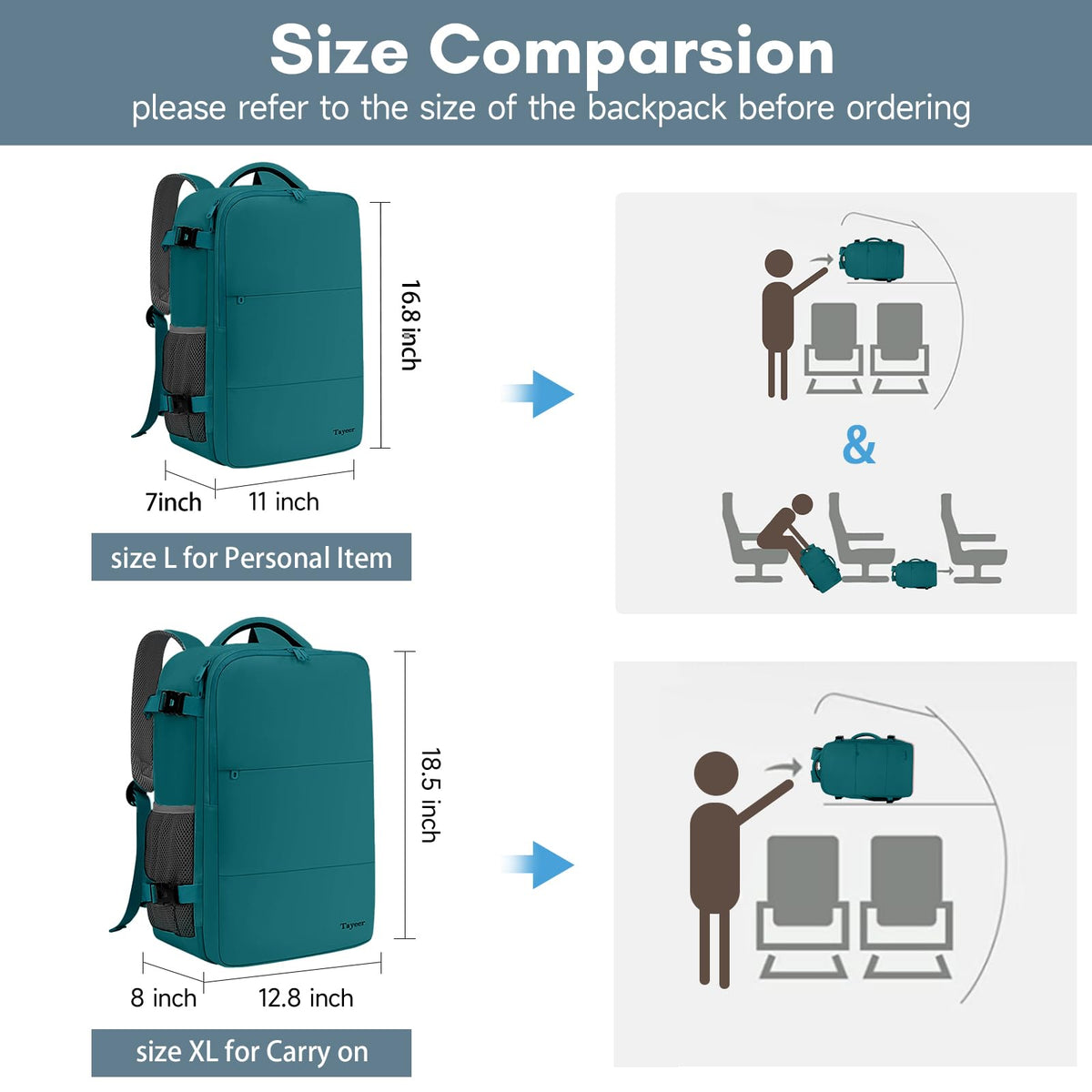Taygeer Travel Laptop Backpack for Men, Airplane Approved Travel Backpack