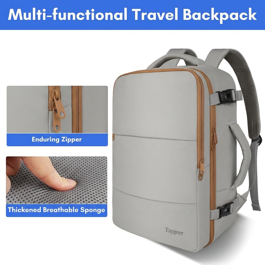 Taygeer Travel Laptop Backpack for Men, Airplane Approved Travel Backpack
