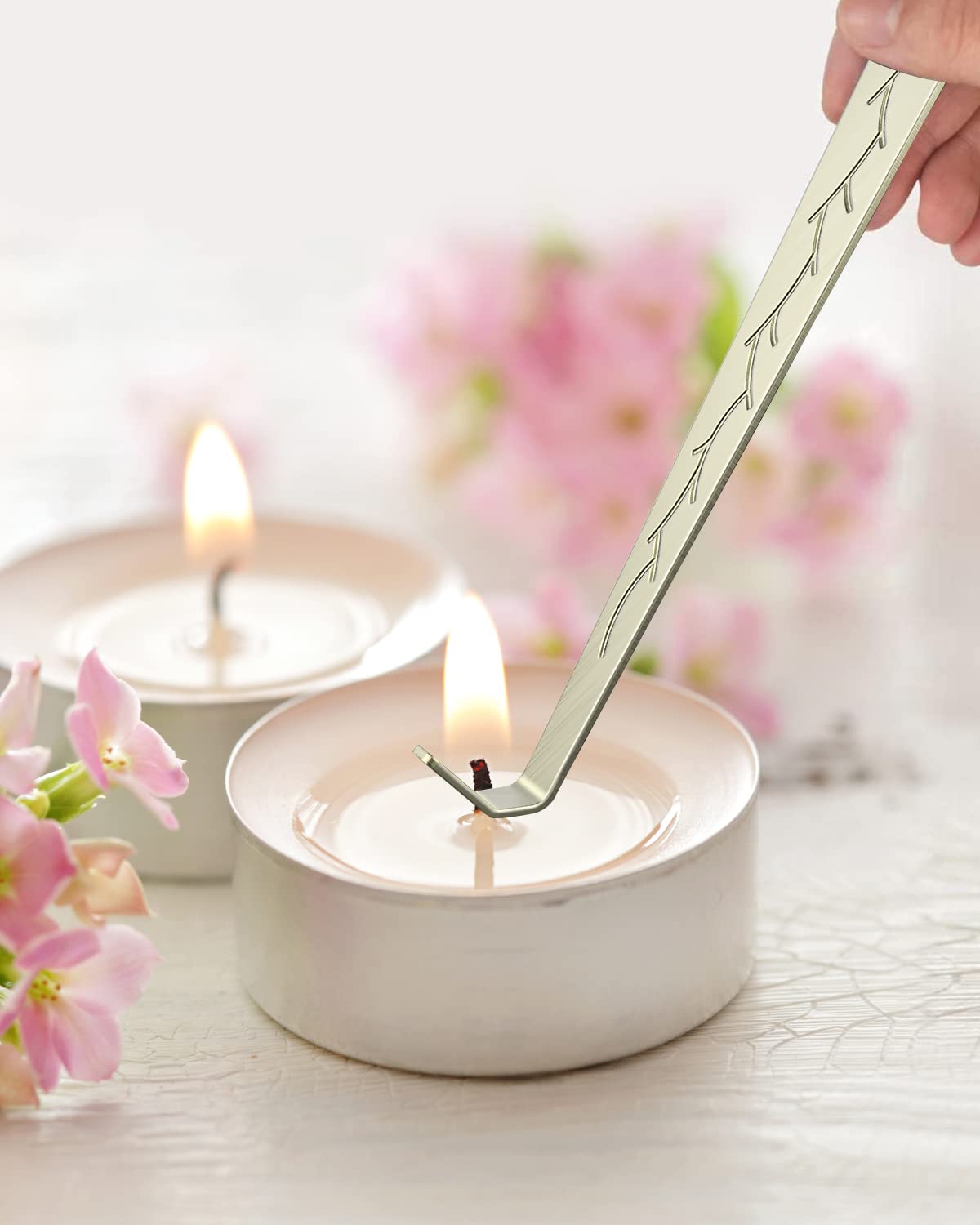 RONXS 3 in 1 Candle Wick Trimmer Set, Snuffer, Dipper, Cutter, Black