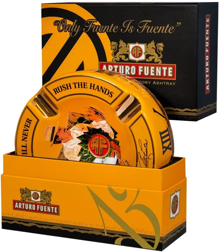 Limited Edition Large 8.75" Arturo Fuente Porcelain Cigar Ashtray Yellow