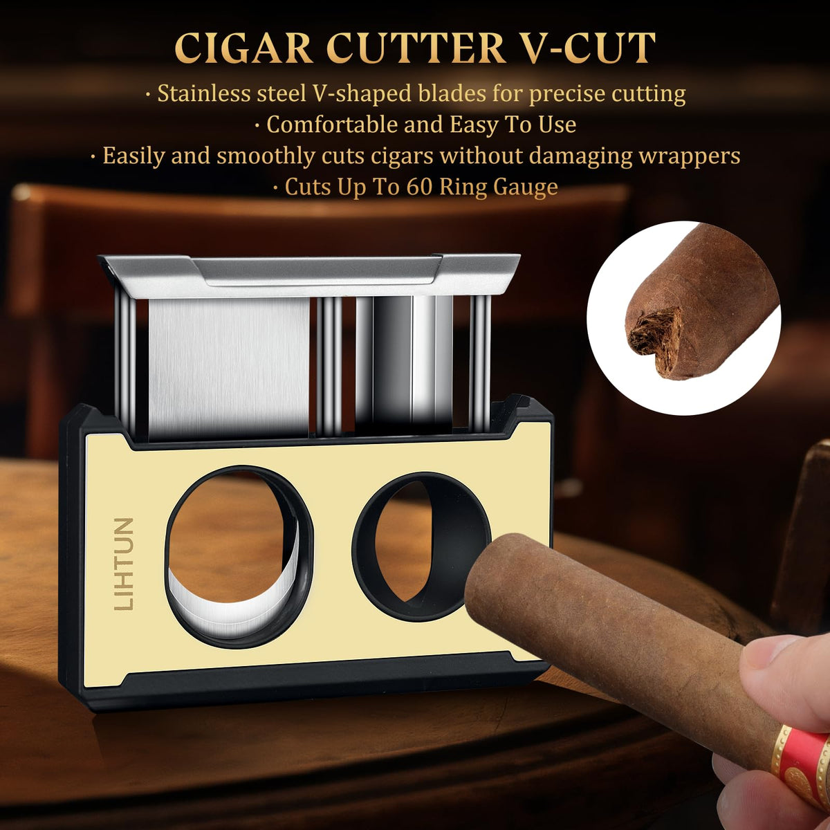 LIHTUN 4-in-1 Cigar Cutter