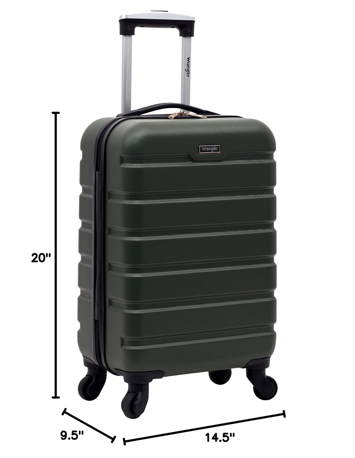 Wrangler 22" Hardside Spinner Carry-On Luggage, Olive