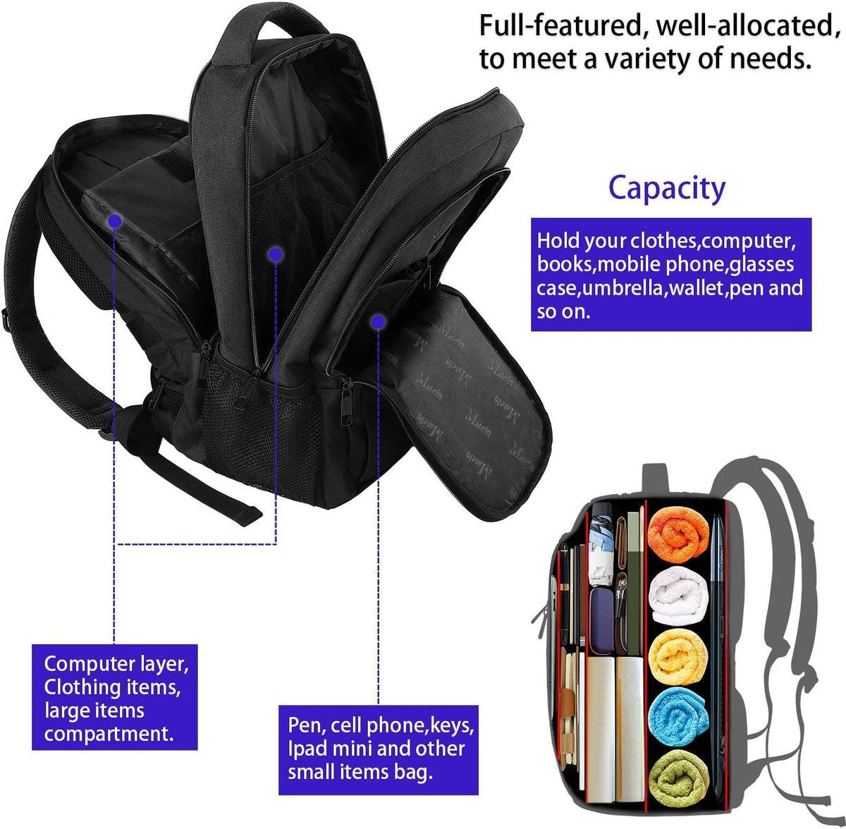 MATEIN 18 Inch Laptop Backpack, Extra Large TSA Friendly Laptop Travel Bag