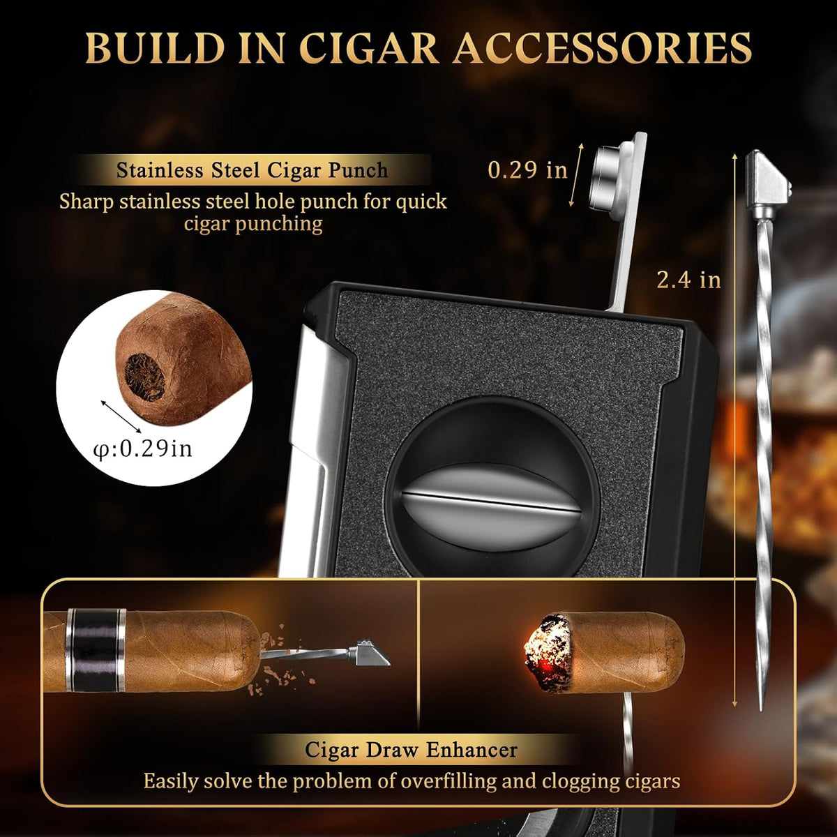 LIHTUN 4-in-1 Cigar Cutter