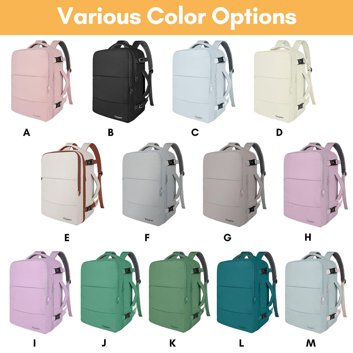 Taygeer Travel Laptop Backpack for Men, Airplane Approved Travel Backpack