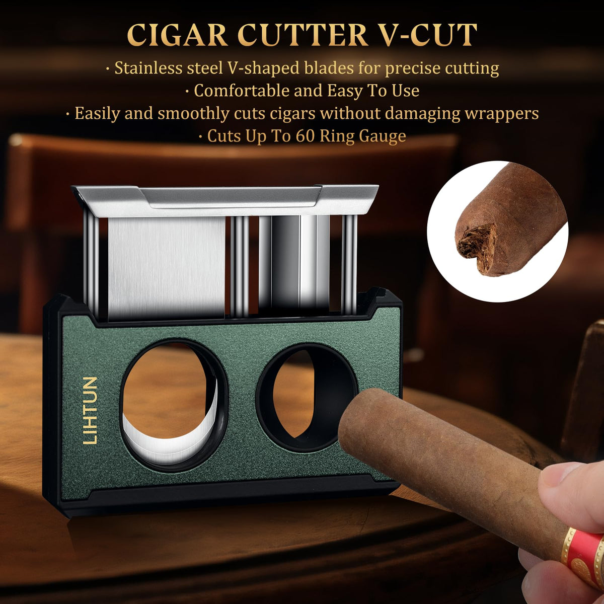 LIHTUN 4-in-1 Cigar Cutter