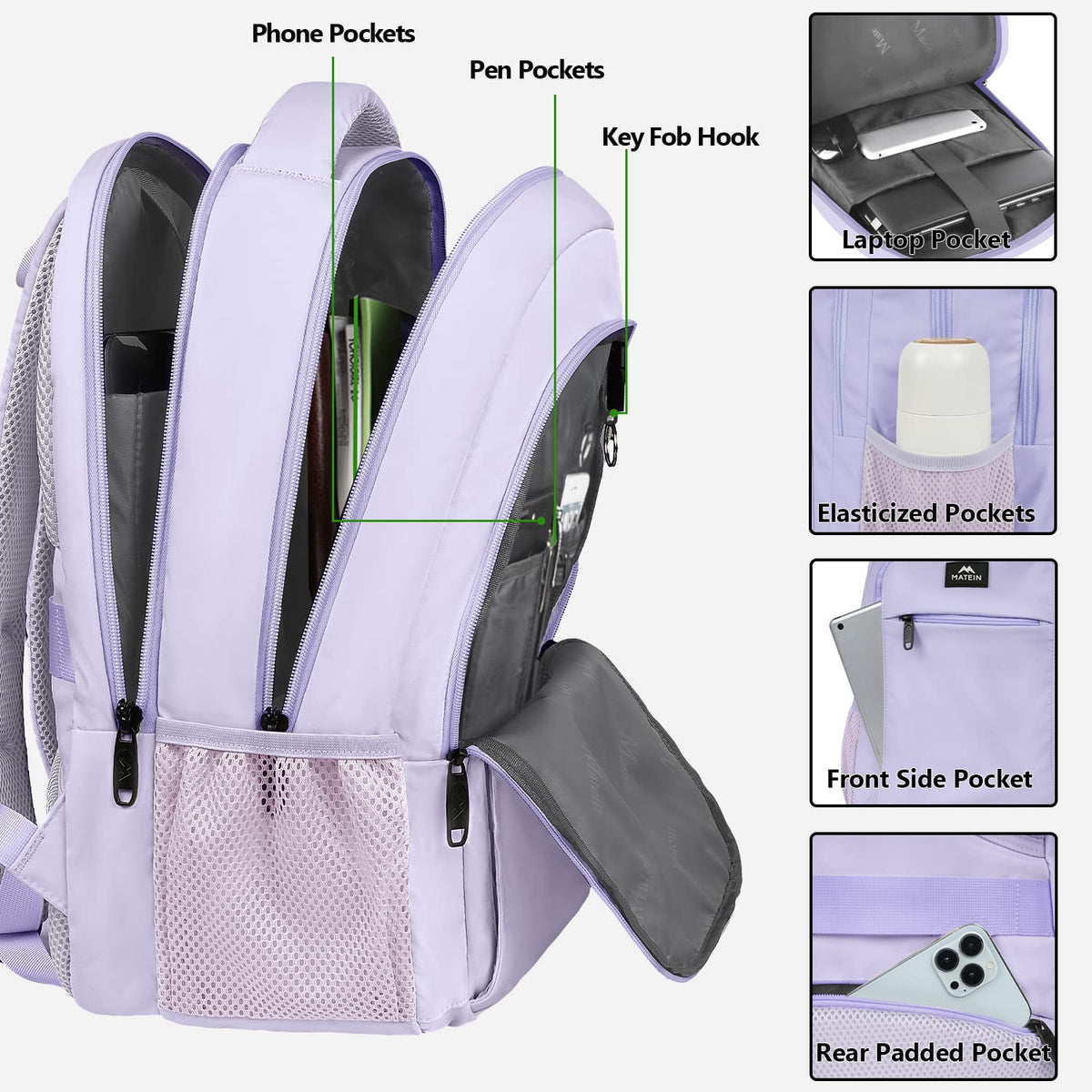 MATEIN 18 Inch Laptop Backpack, Extra Large TSA Friendly Laptop Travel Bag