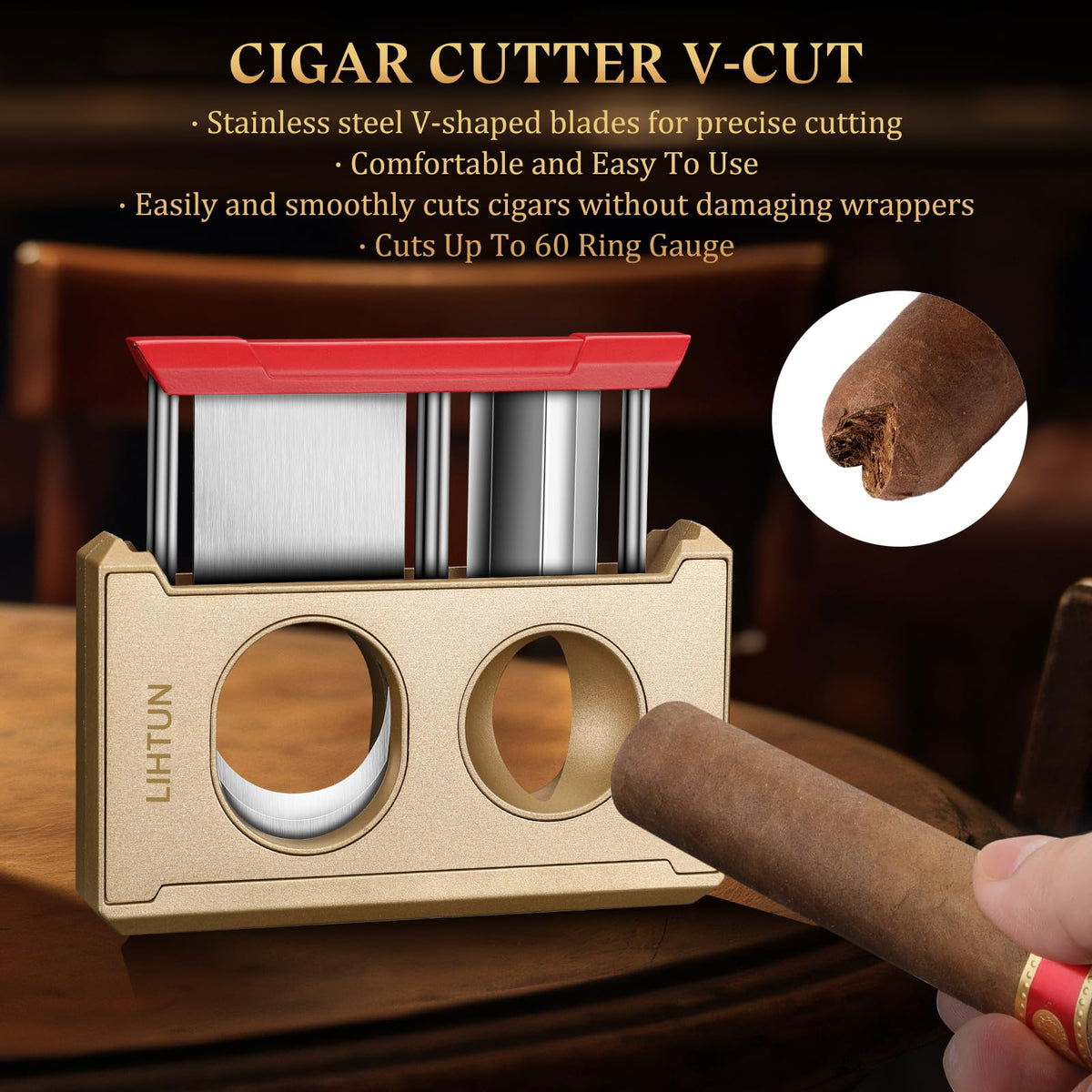 LIHTUN 4-in-1 Cigar Cutter