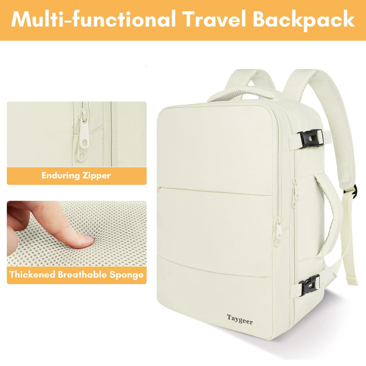 Taygeer Travel Laptop Backpack for Men, Airplane Approved Travel Backpack
