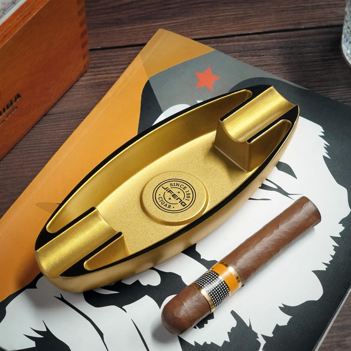 Cigar Ashtray for Outdoors 2 Holder Portable Travel Ashtray