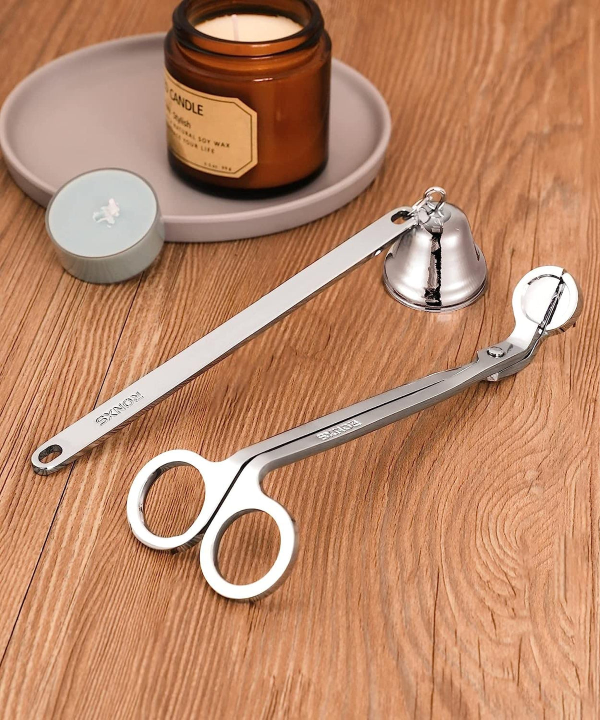 RONXS 3 in 1 Candle Wick Trimmer Set, Snuffer, Dipper, Cutter, Black