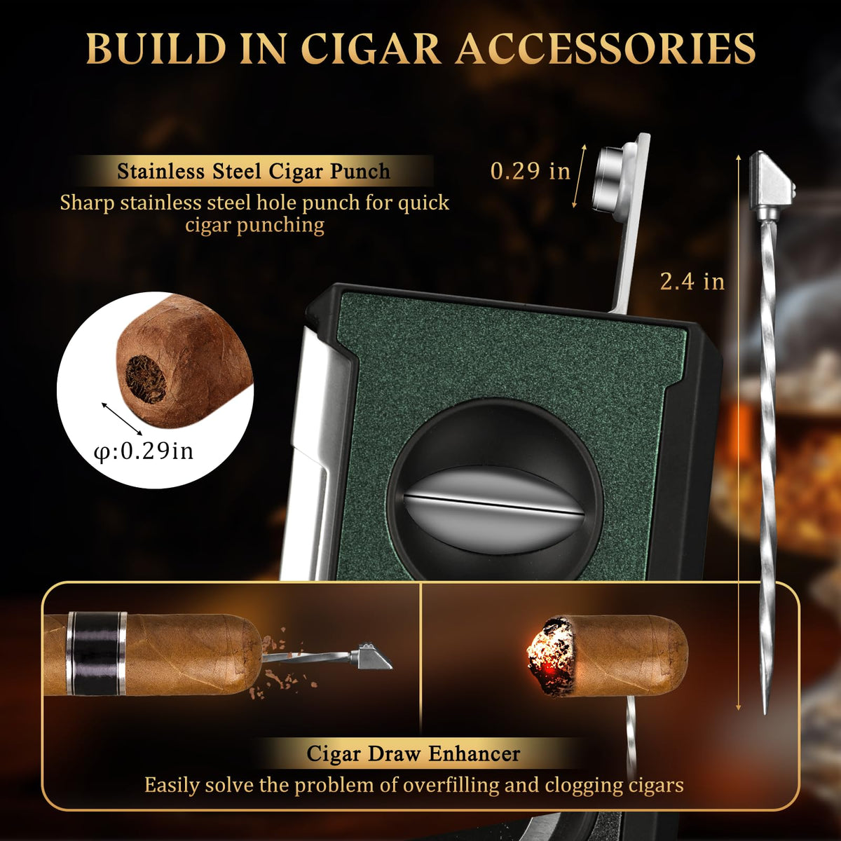 LIHTUN 4-in-1 Cigar Cutter