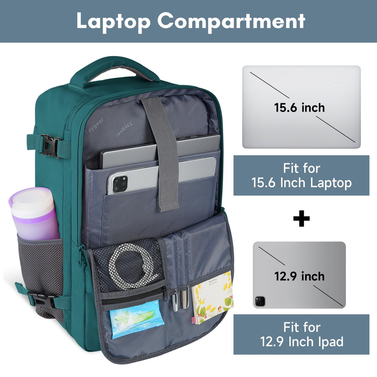 Taygeer Travel Laptop Backpack for Men, Airplane Approved Travel Backpack