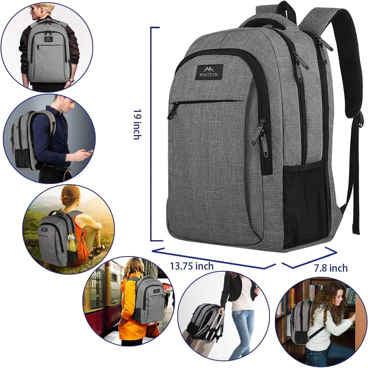 MATEIN 18 Inch Laptop Backpack, Extra Large TSA Friendly Laptop Travel Bag