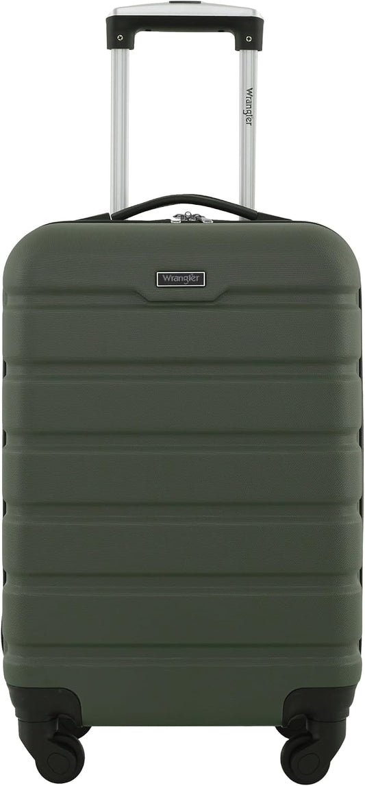 Wrangler 22" Hardside Spinner Carry-On Luggage, Olive