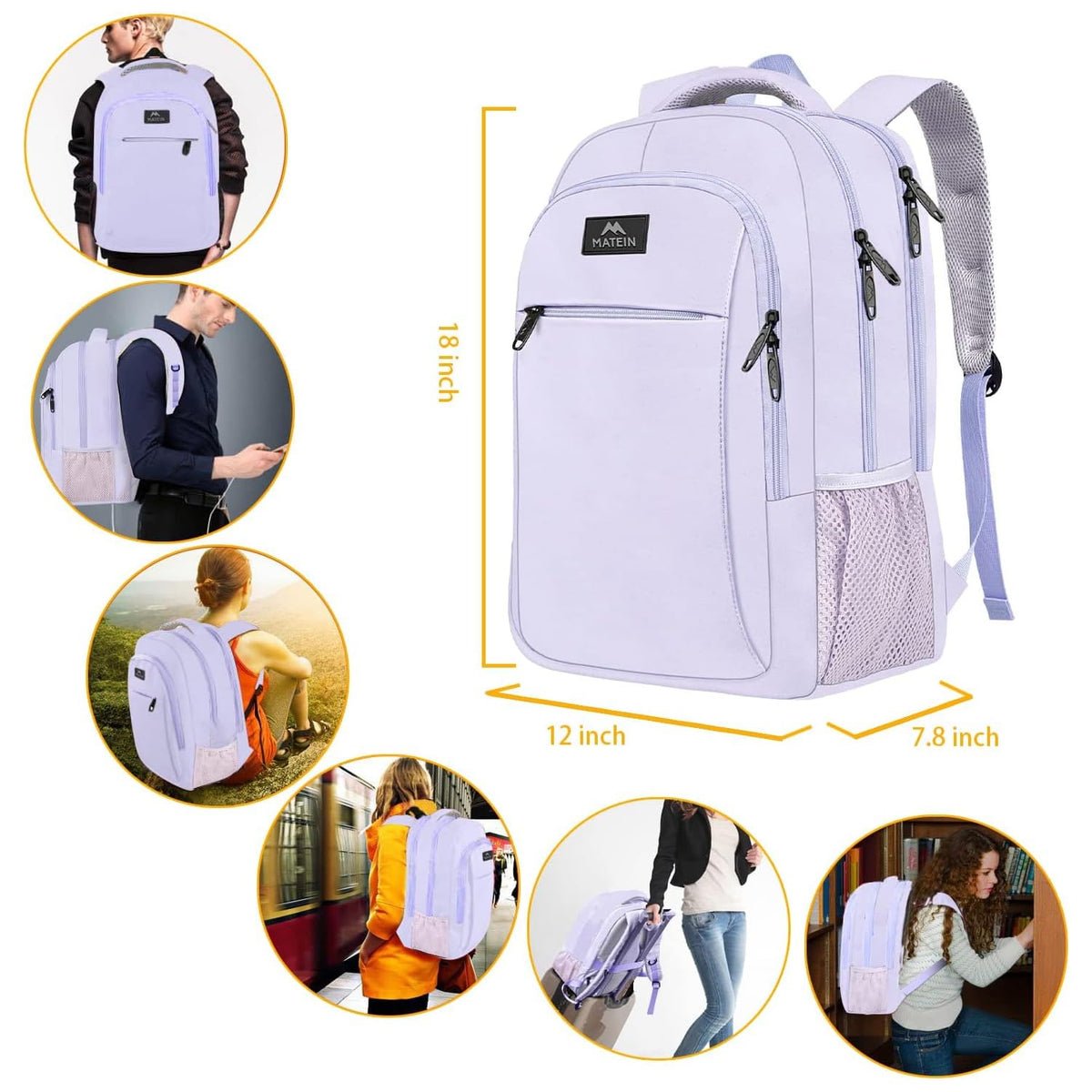 MATEIN 18 Inch Laptop Backpack, Extra Large TSA Friendly Laptop Travel Bag