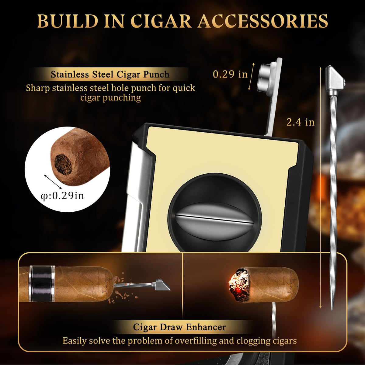 LIHTUN 4-in-1 Cigar Cutter