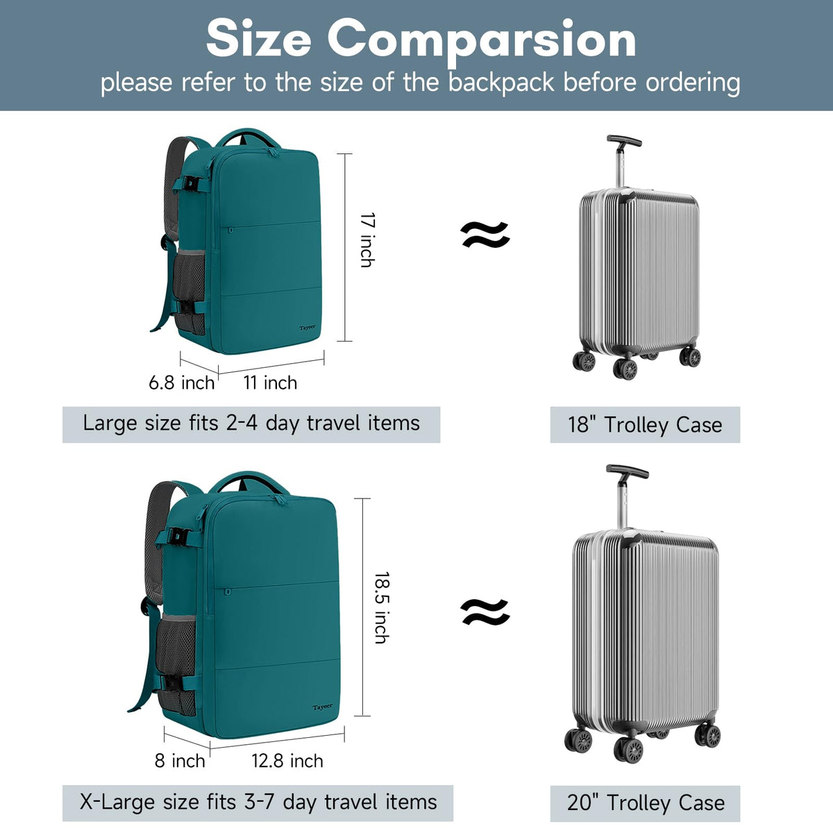 Taygeer Travel Laptop Backpack for Men, Airplane Approved Travel Backpack