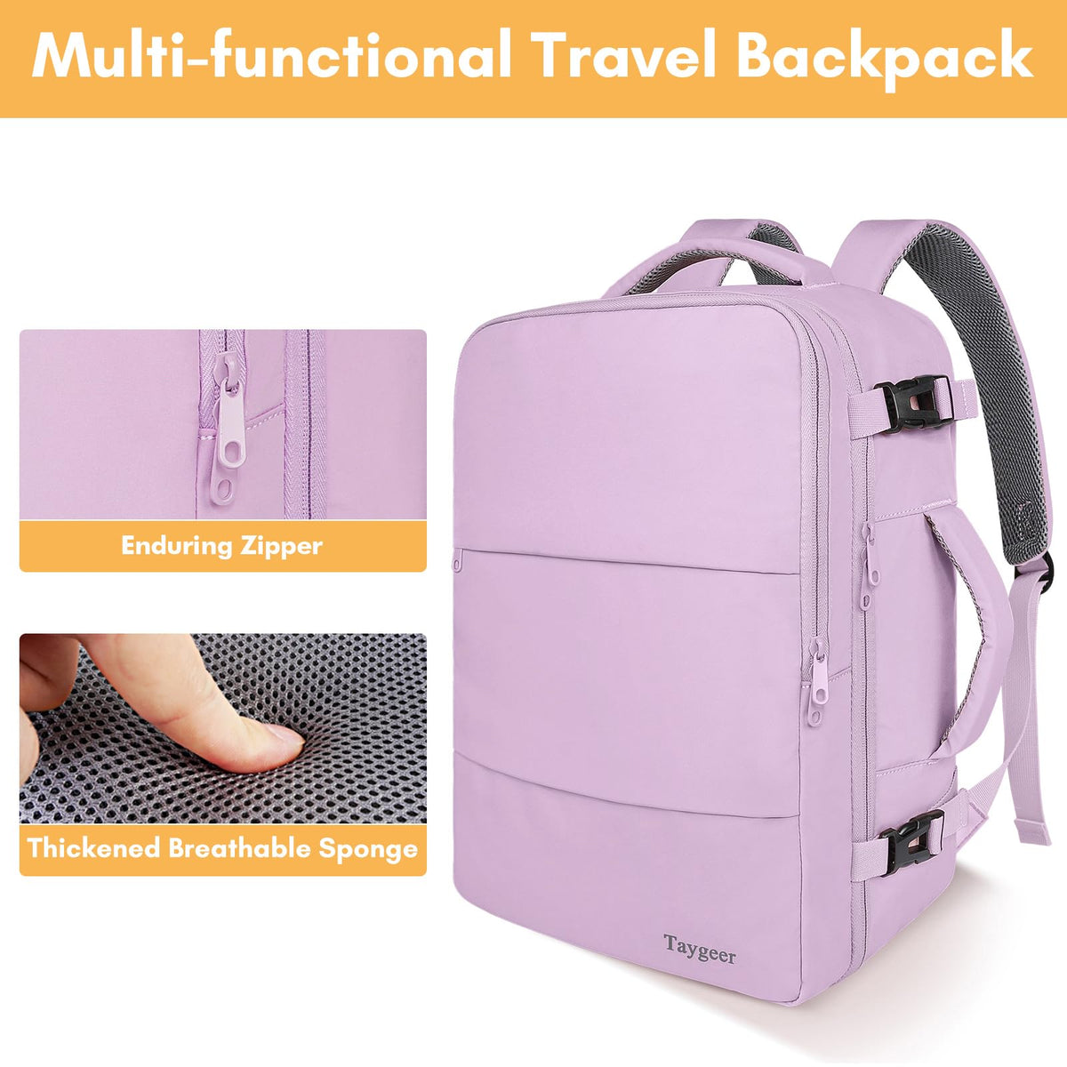 Taygeer Travel Laptop Backpack for Men, Airplane Approved Travel Backpack