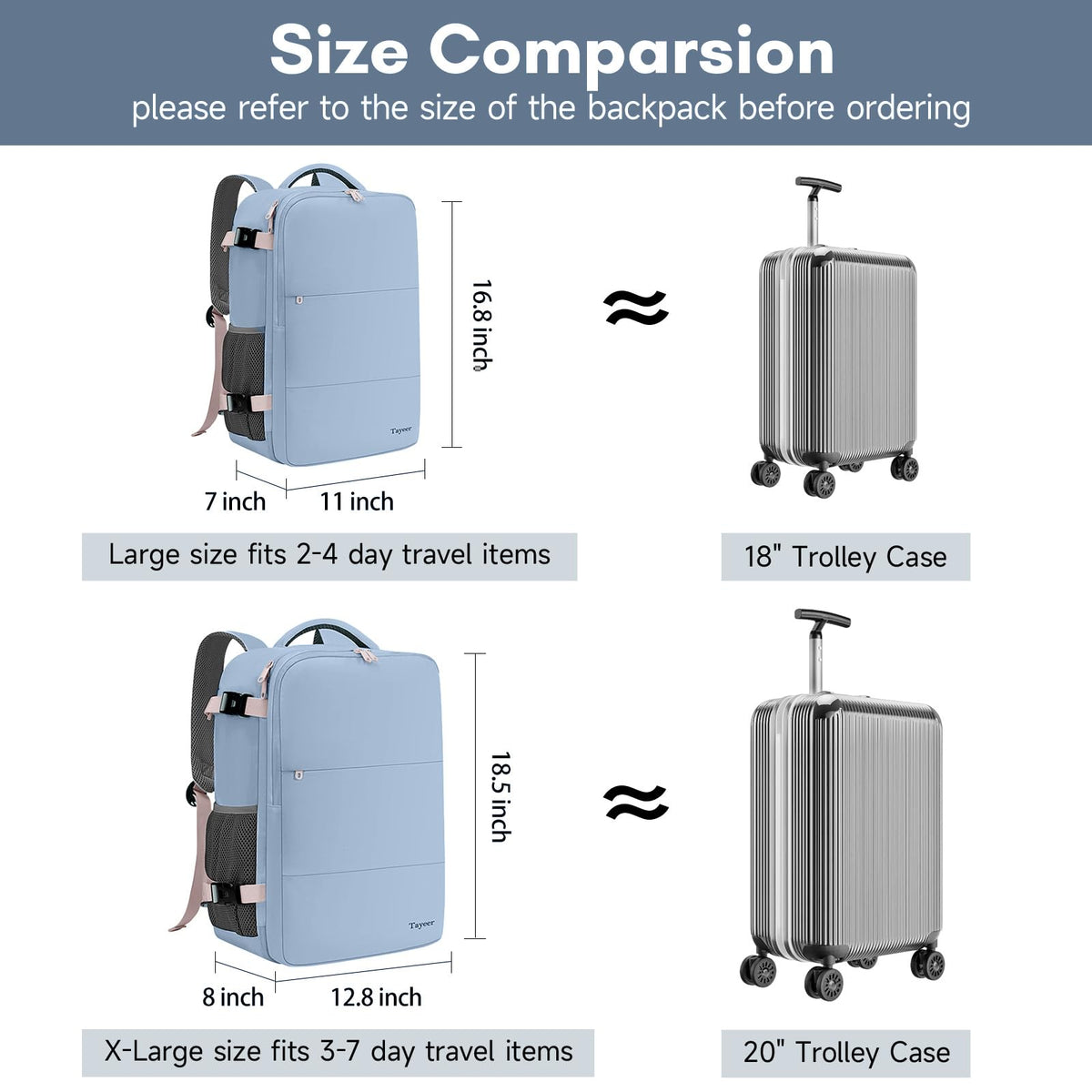 Taygeer Travel Laptop Backpack for Men, Airplane Approved Travel Backpack