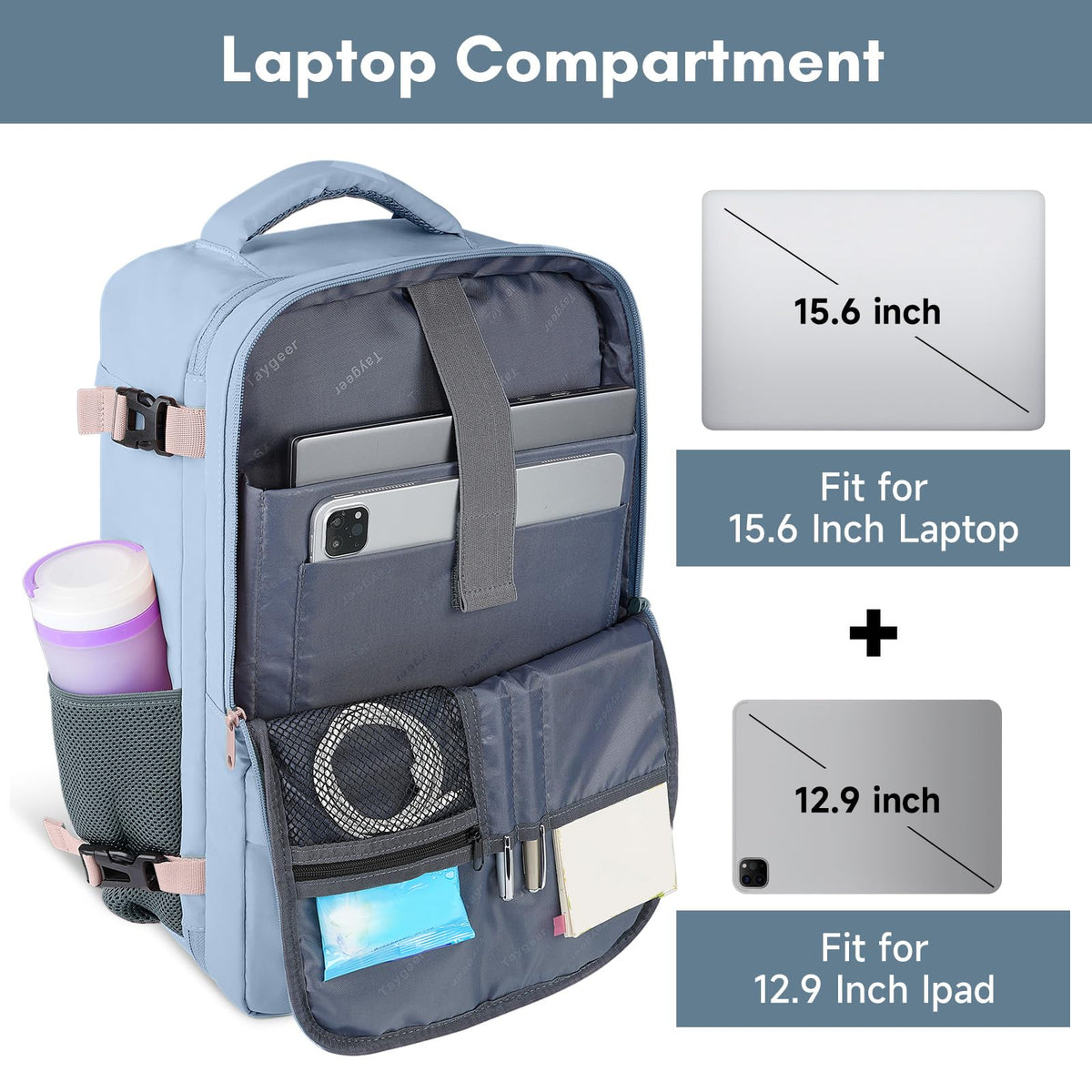 Taygeer Travel Laptop Backpack for Men, Airplane Approved Travel Backpack