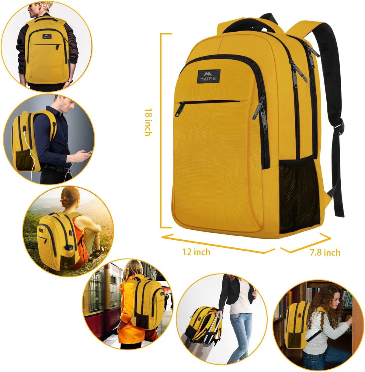 MATEIN 18 Inch Laptop Backpack, Extra Large TSA Friendly Laptop Travel Bag