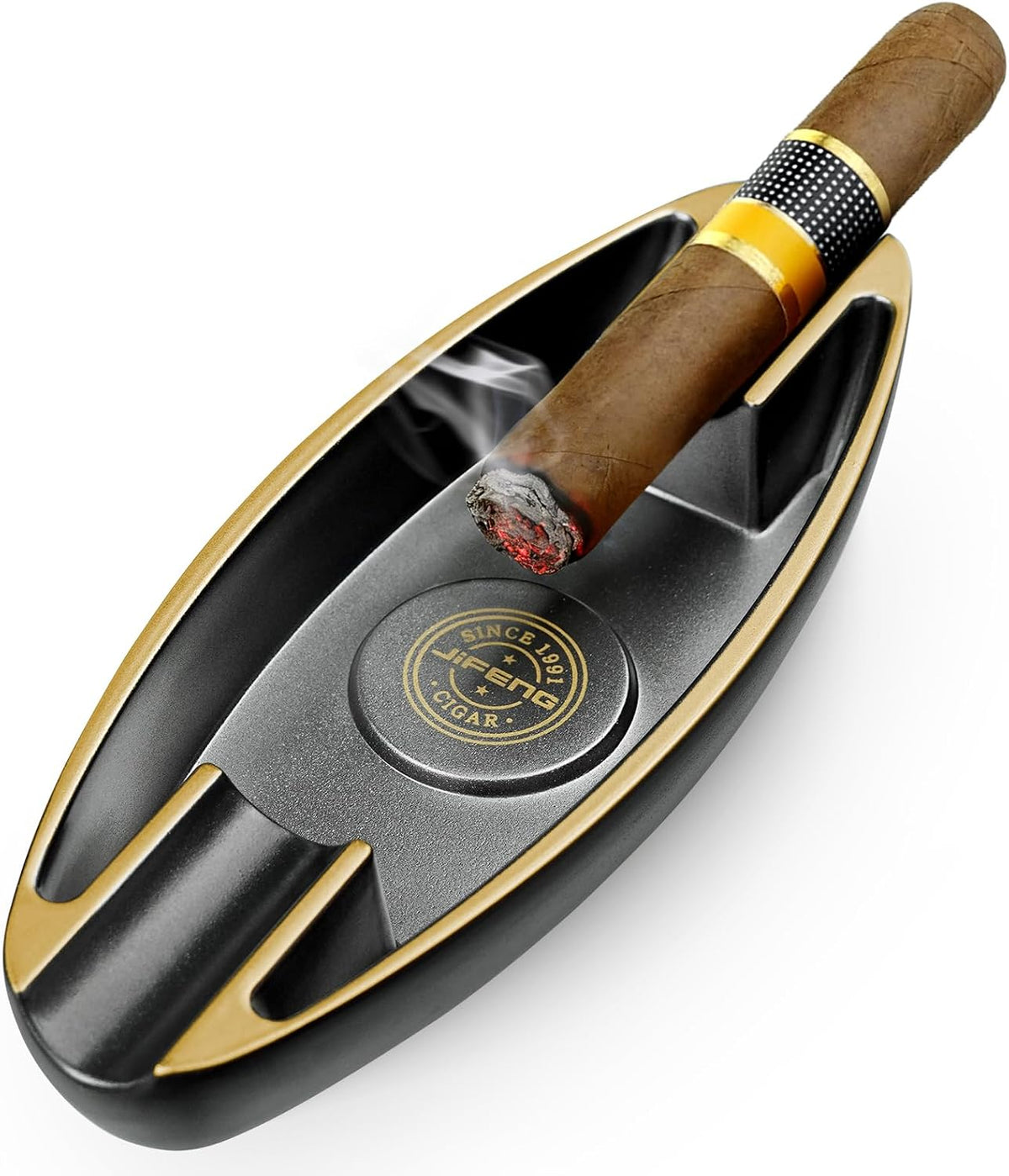 Cigar Ashtray for Outdoors 2 Holder Portable Travel Ashtray