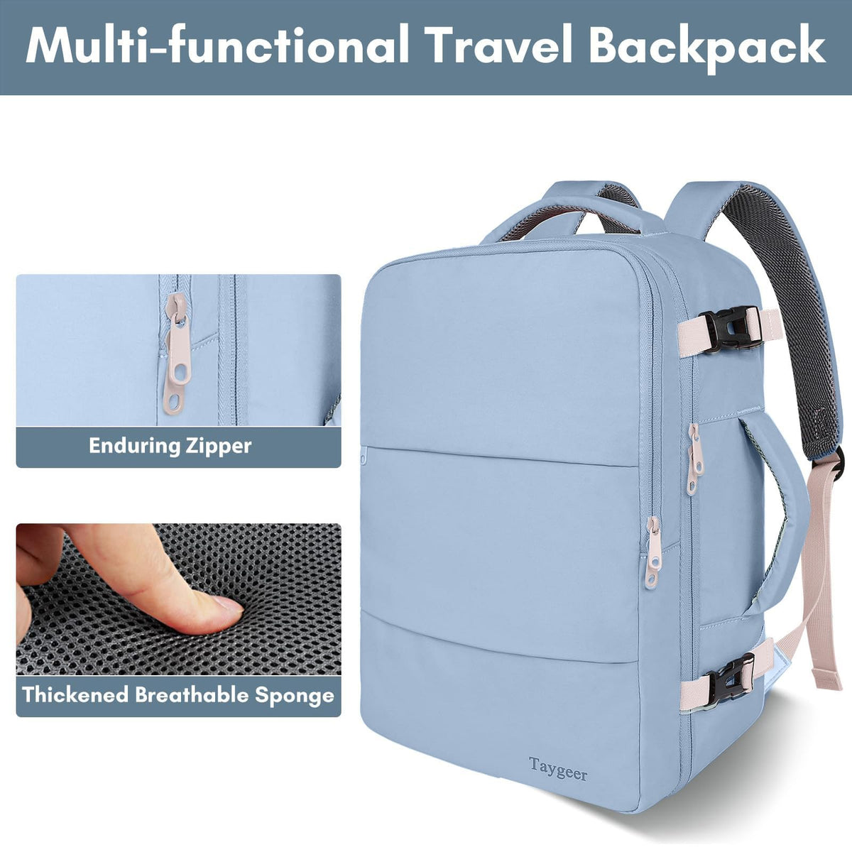 Taygeer Travel Laptop Backpack for Men, Airplane Approved Travel Backpack