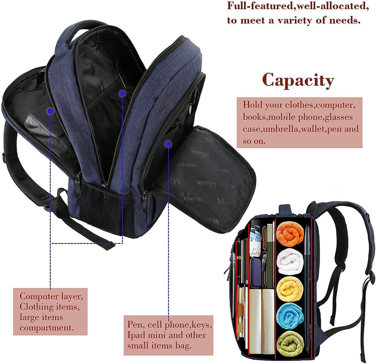 MATEIN 18 Inch Laptop Backpack, Extra Large TSA Friendly Laptop Travel Bag