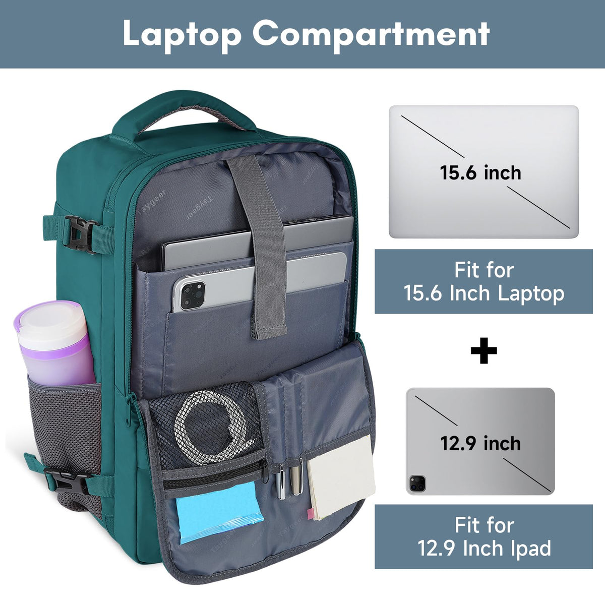 Taygeer Travel Laptop Backpack for Men, Airplane Approved Travel Backpack