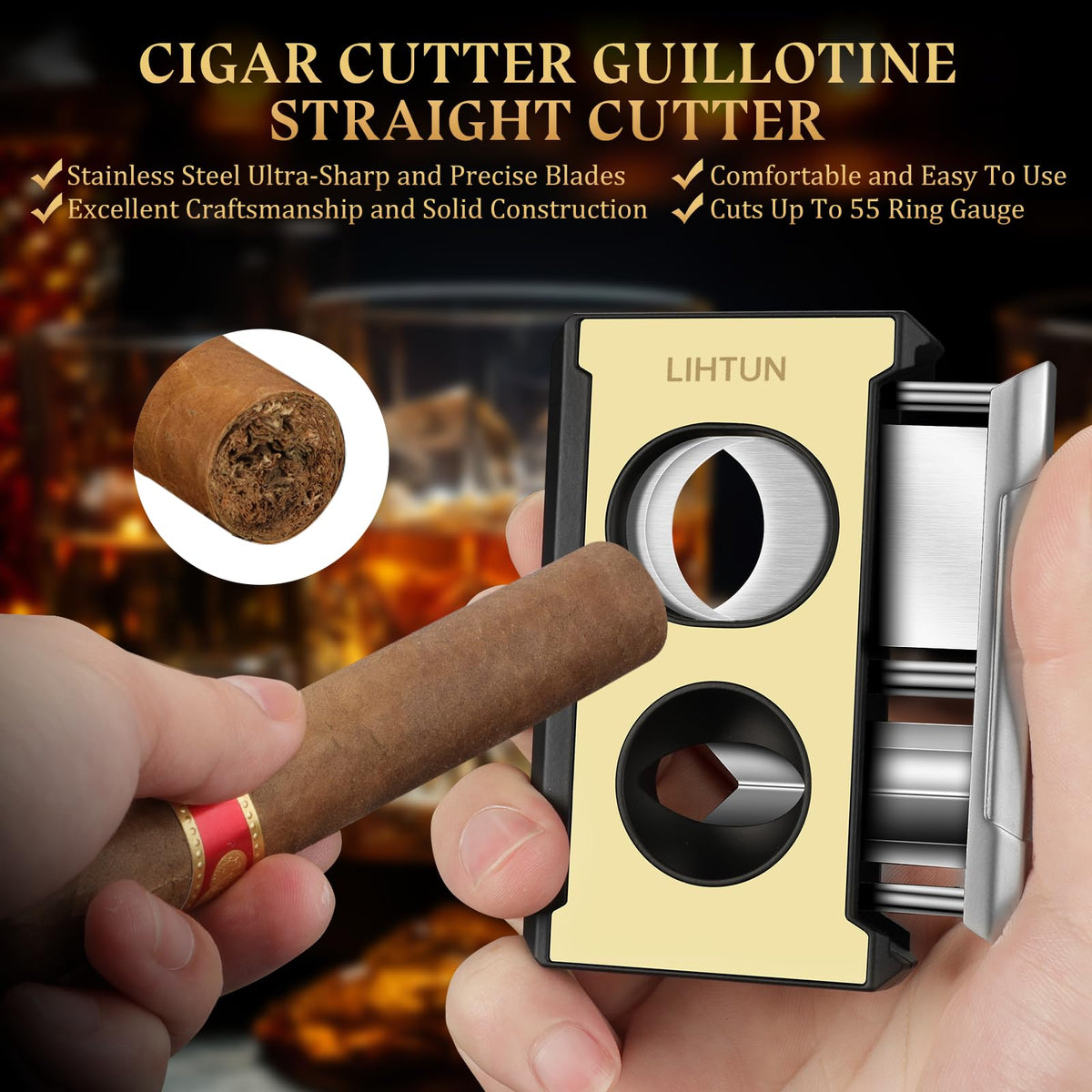 LIHTUN 4-in-1 Cigar Cutter