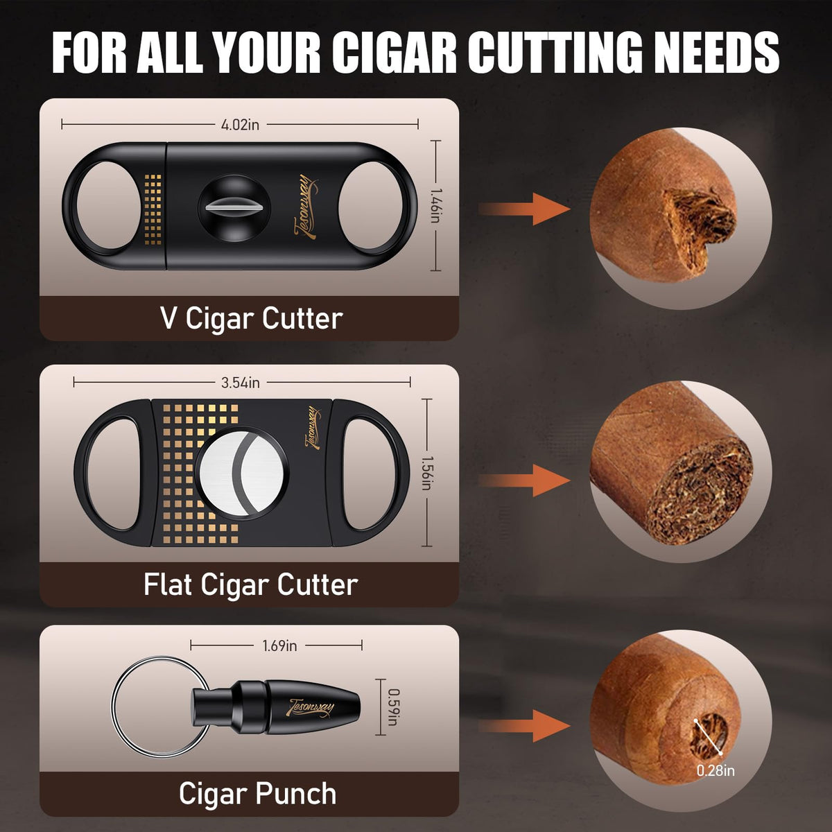 Tesonway Cigar Humidor, Cedar Wood Humidor Cigar Box, Glass Top Desktop Humidor with Front Hygrometer, Humidifier, Divider, Accessories Drawer and Combination Lock, Cigar Gifts for Men (Brown)