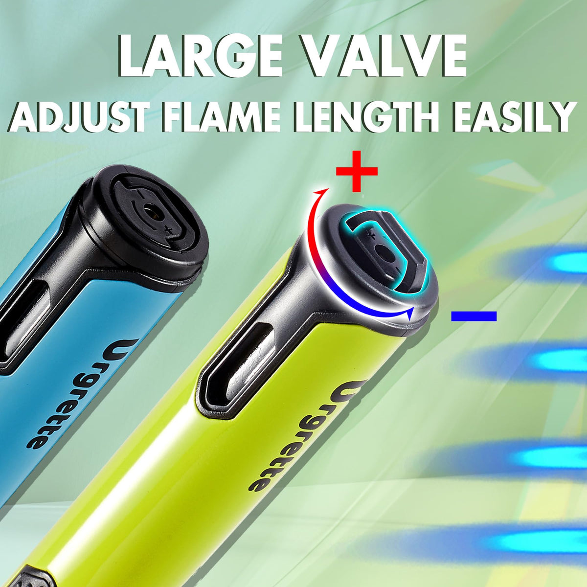Urgrette 3 Pack Butane Torch Lighters, 6-inch Refillable Pen Lighter Adjustable Jet Flame Butane Lighter for Grill BBQ Camping (Gas Not Included)