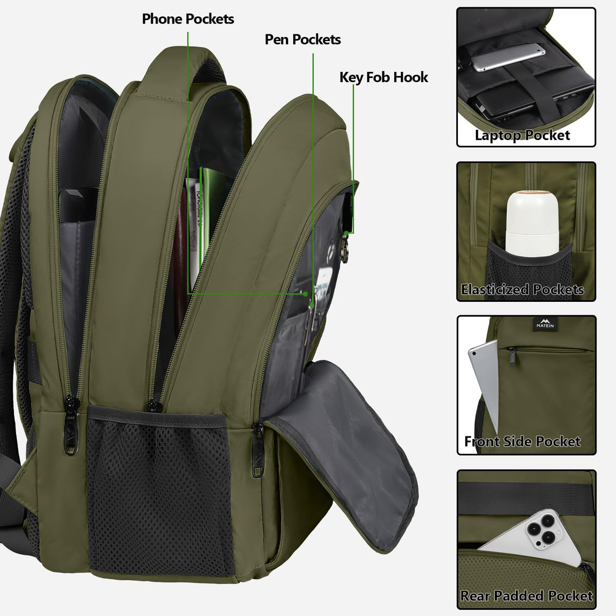 MATEIN 18 Inch Laptop Backpack, Extra Large TSA Friendly Laptop Travel Bag