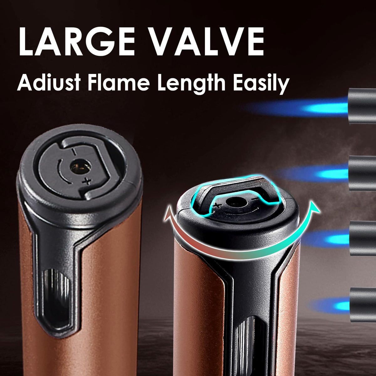 Urgrette 3 Pack Butane Torch Lighters, 6-inch Refillable Pen Lighter Adjustable Jet Flame Butane Lighter for Grill BBQ Camping (Gas Not Included)