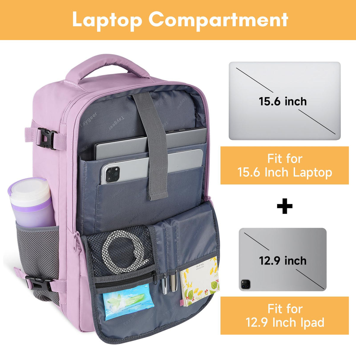 Taygeer Travel Laptop Backpack for Men, Airplane Approved Travel Backpack