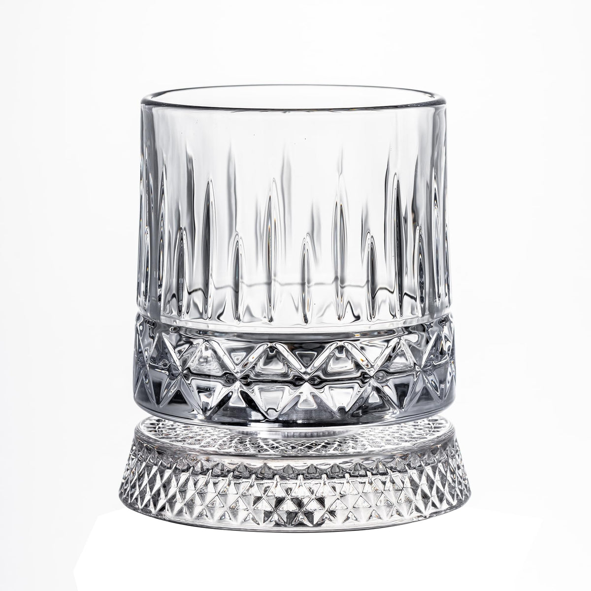 Spinning Whiskey Glasses Set of 4, 9.5 oz with Rotating Bases, Whiskey Gift