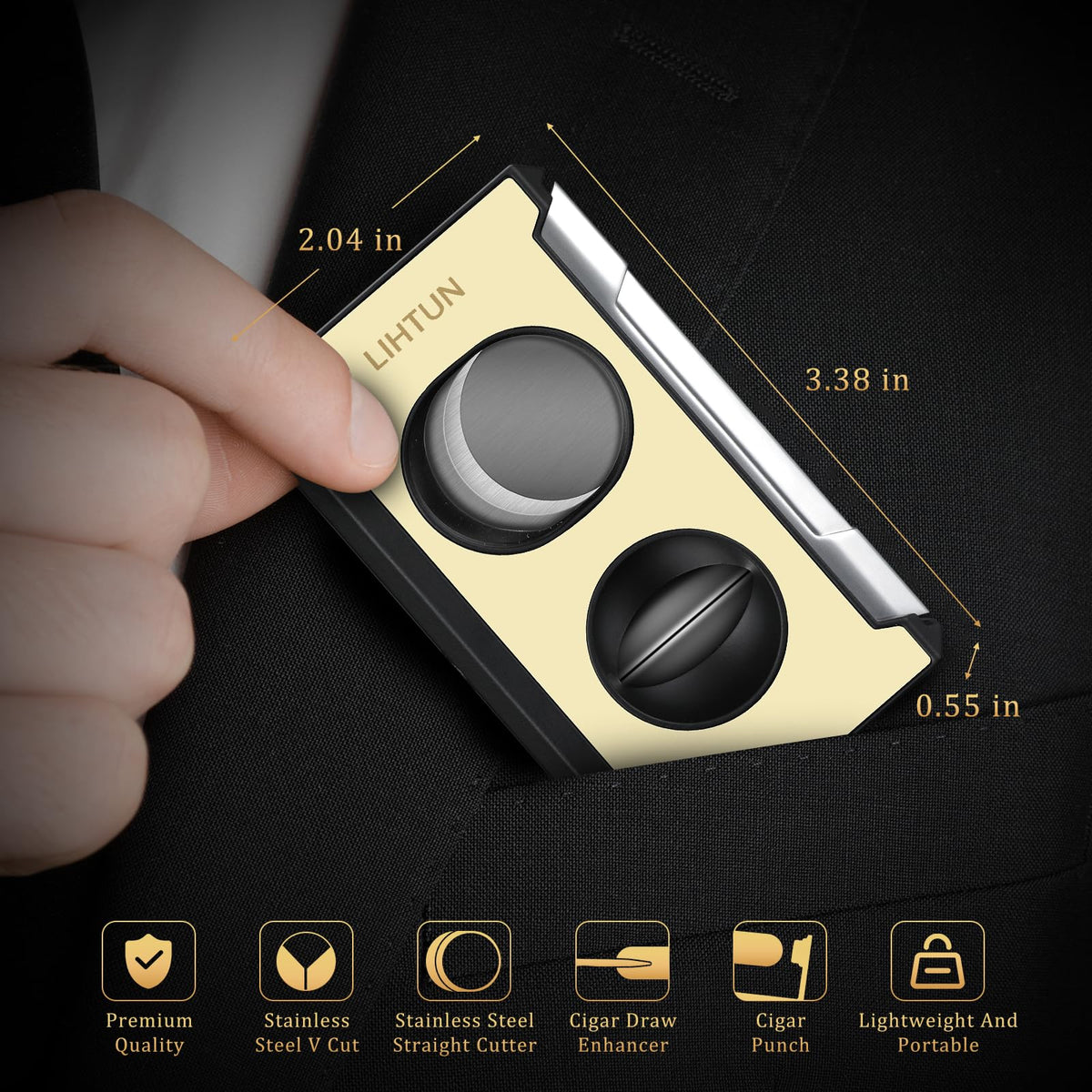 LIHTUN 4-in-1 Cigar Cutter